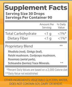 Adrenal Formula 4oz nutrition facts