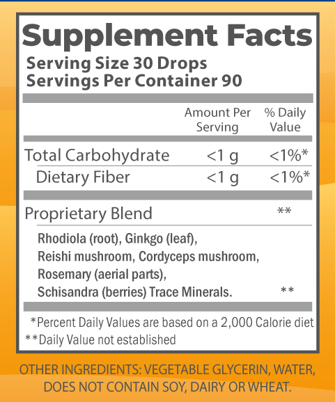 Adrenal Formula 4oz nutrition facts