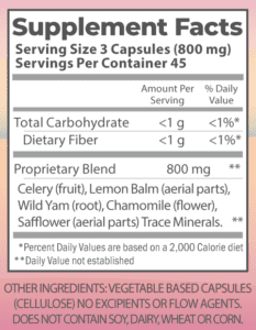 Digestive Formula nutrition facts.