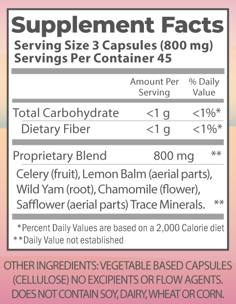 Digestive Formula nutrition facts.