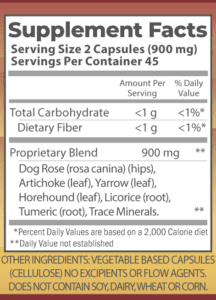 Liver formula nutrition facts.