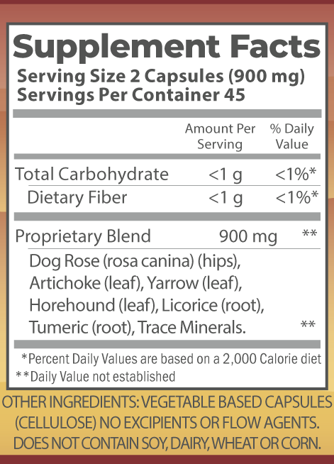 Liver formula nutrition facts.
