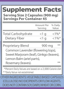 Memory formula nutrition facts.