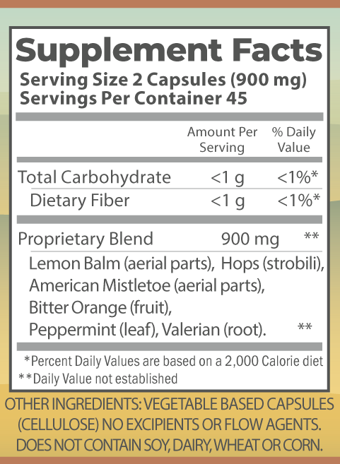 Mood formula nutrition facts.
