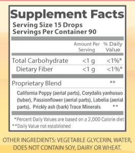 Nerve Relief 2oz nutrition facts.
