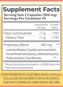 Nerve Relief 90 caps nutrition facts.