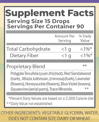 Positive Mind 2oz nutrition facts.