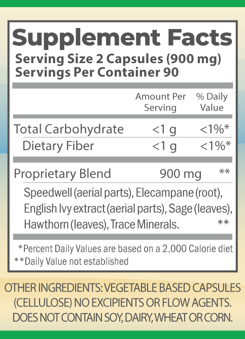 Respiratory Formula 180 caps nutrition facts.