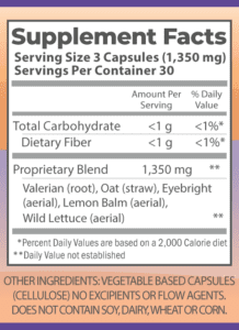 Sleep Formula 90 caps supplement facts.