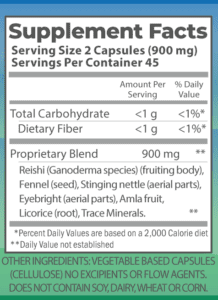 Sneezonal Defense 90 caps supplement facts.