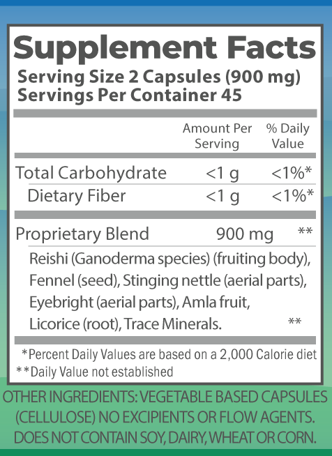 Sneezonal Defense 90 caps supplement facts.