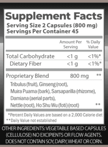 Virility Now 90caps supplement facts.
