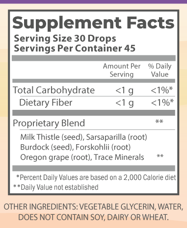 Skincare AEP 2oz supplement facts.