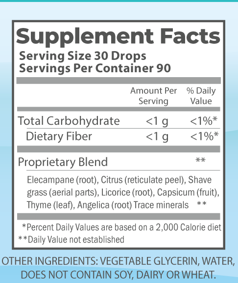 Mucus RLF 4oz supplement facts.