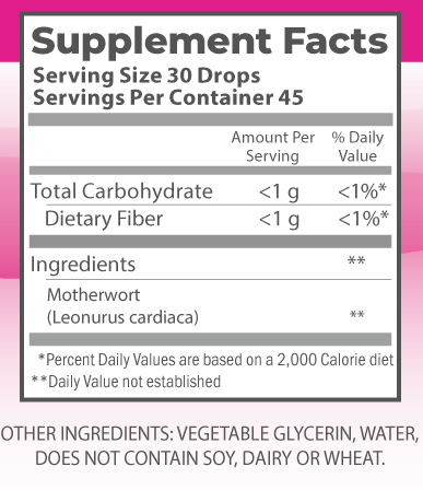 Motherwort Single Herb 2oz supplement facts.